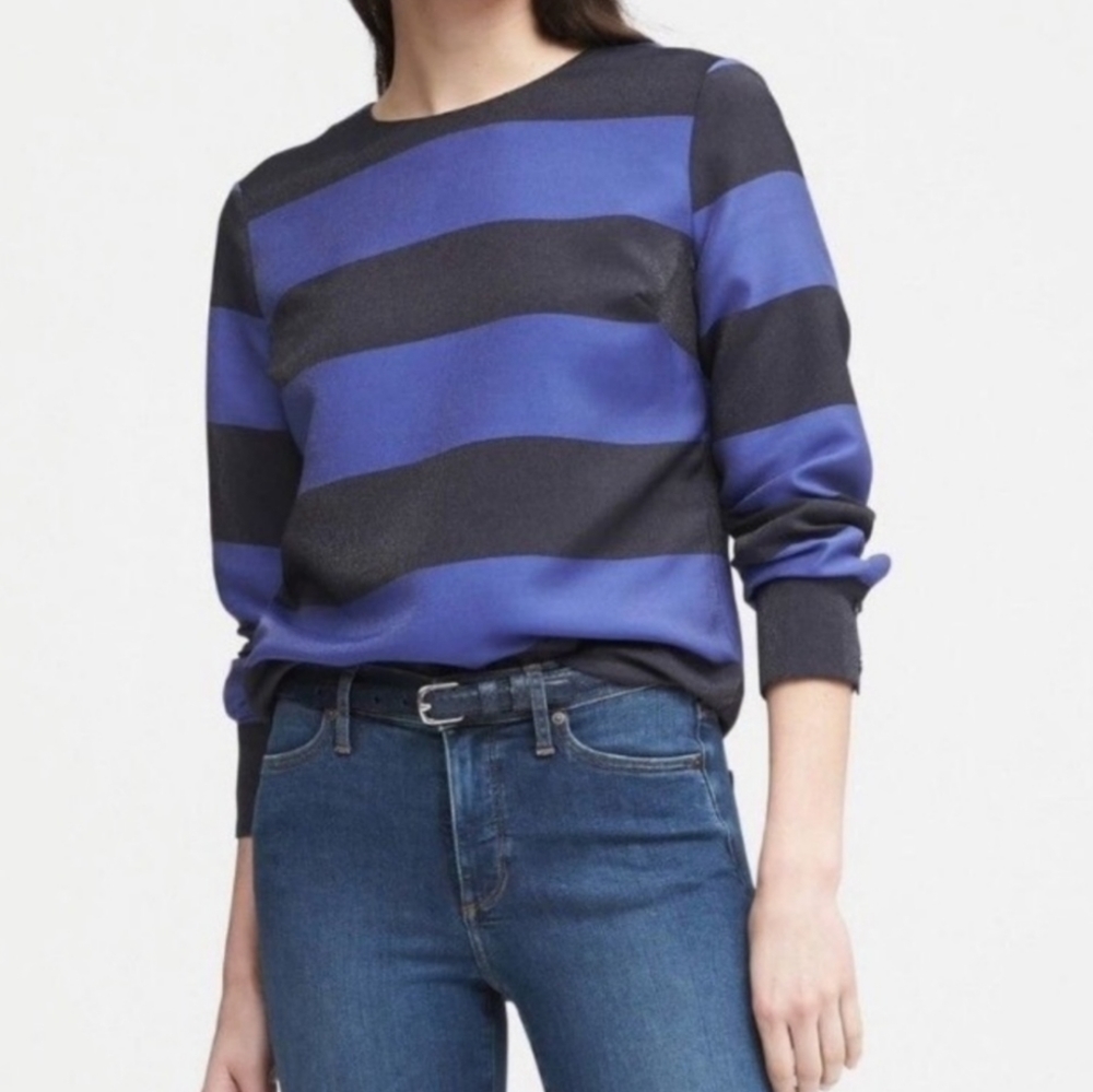 Banana Republic Rugby Stripe Long Sleeved Blouse